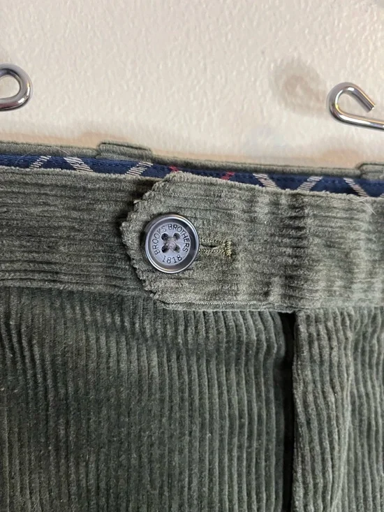 Brooks Brothers Men's Olive Green Corduroy Straight Leg Pants - Picture 3 of 7